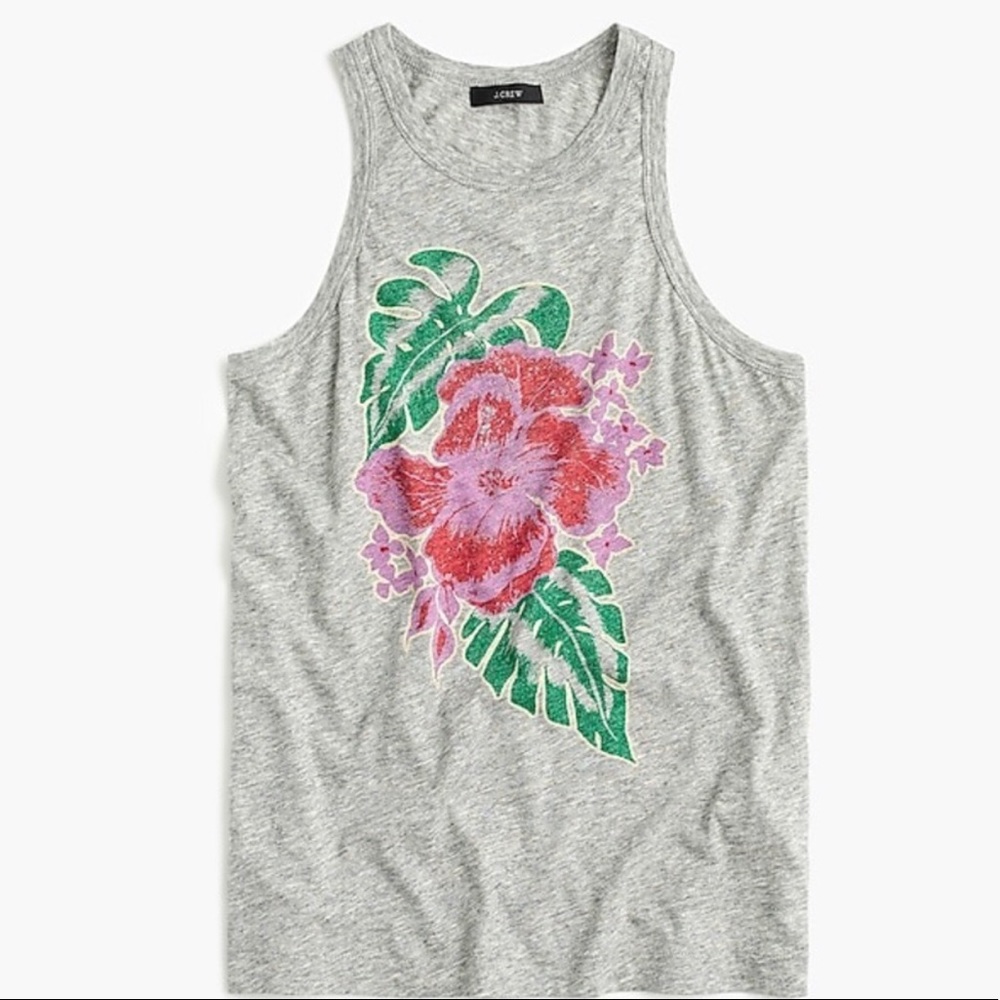 J Crew Tropical Floral Tank